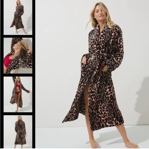 SOMA Long Robe Leopard Animal Print Plush Sold Out Online L/XL